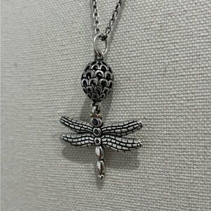 Retired Authentic Pandora Dragonfly Pendant Necklace